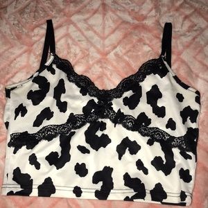 cheetah print lace cami top